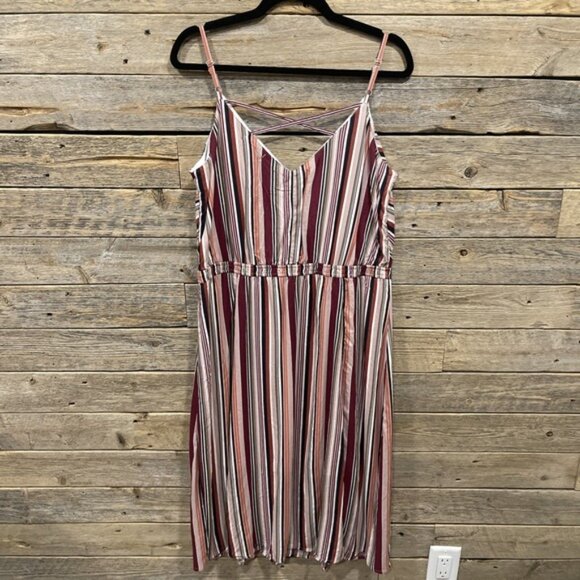 NWT Maurices Women's Multicolored Striped Sleeveless Midi Dress Size L V Neck - Picture 7 of 11